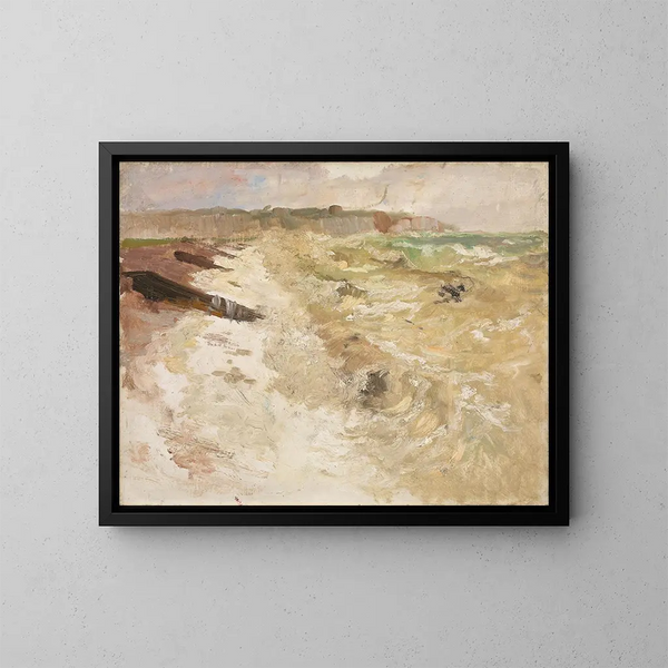 Rannalta Dieppen lähellä - Frits Thaulow — kehystetty taideteos seinällä