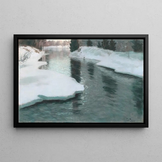 Frits Thaulow - Melting Snow.webp