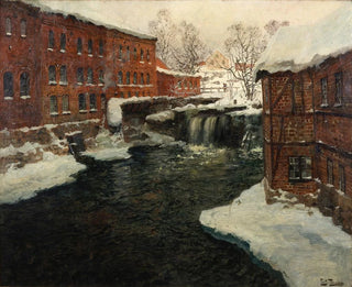 Kylänäkymä - Frits Thaulow — näkymä teoksesta
