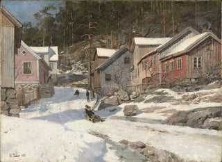 Rue à Krager - Frits Thaulow — näkymä teoksesta