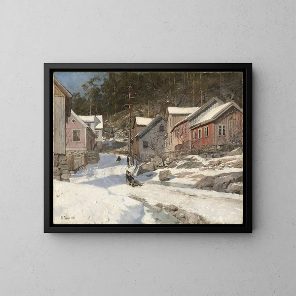 Rue à Krager - Frits Thaulow — kehystetty taideteos seinällä