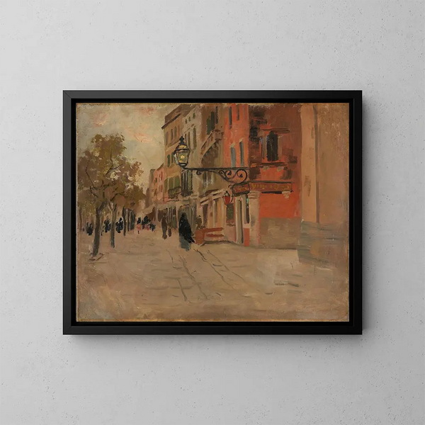 Rue à Venise - Frits Thaulow — kehystetty taideteos seinällä