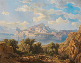 Fritz Bamberger - A View of Capo Miseno with Vesuvius in the Background.webp