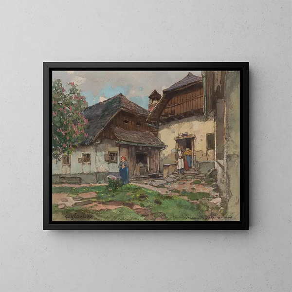 La maison du sacristain à Friesach - Fritz Lach — kehystetty taideteos seinällä