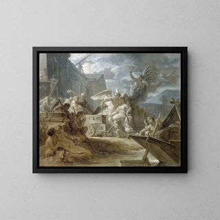 Pariisn kaupungin allegoria - Gabriel-François Doyen — kehystetty taideteos seinällä