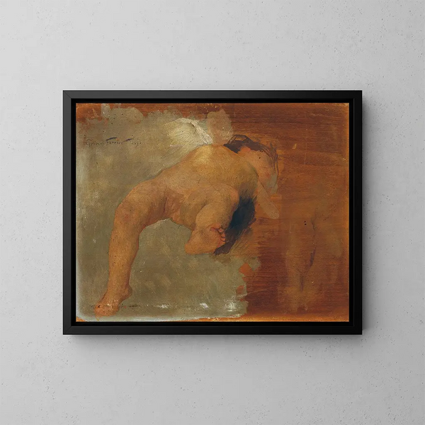 Putto couché - Gabriel Ferrier — kehystetty taideteos seinällä