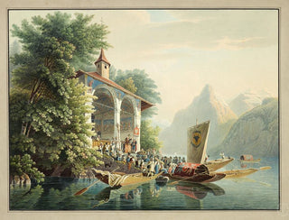 Gabriel Lory the Younger - La Chapelle de Guillaume Tell sur le Lac des Quatre Cantons.webp