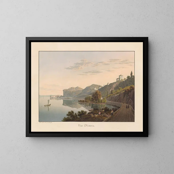 Vue d'Arona - Gabriel Lory le Jeune — kehystetty taideteos seinällä