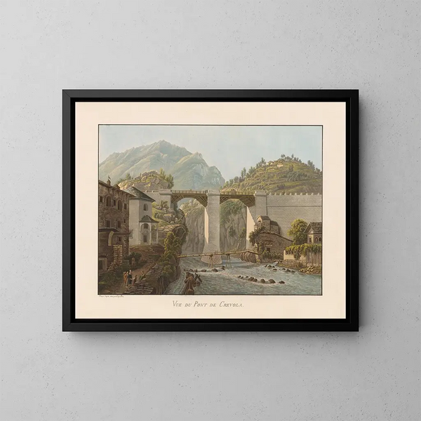Vue du pont de Crevola - Gabriel Lory le Jeune — kehystetty taideteos seinällä