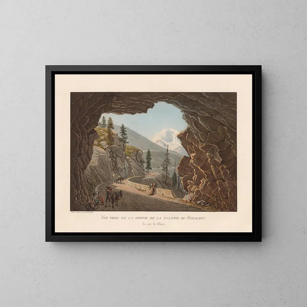 Vue prise de la sortie de la galerie de Schalbet du côté de l'Italie - Gabriel Lory le Jeune — kehystetty taideteos seinällä