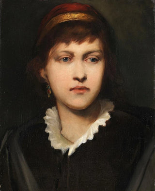 Gabriel von Max - Bildnis eines Mdchens mit Haube und Ohrschmuck.webp
