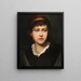 Portrait d'une fille avec un bonnet et des boucles d'oreilles - Gabriel von Max — kehystetty taideteos seinällä