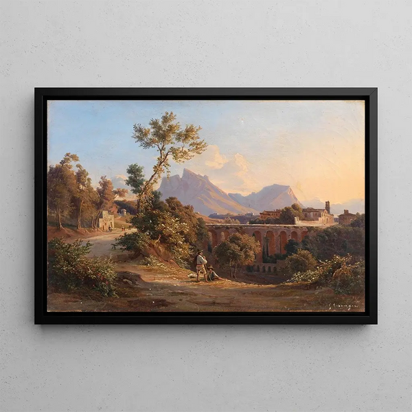 Gabriele Smargiassi - The Bridge and the Church of San Francesco in Cava de Tirreni near Salerno.webp