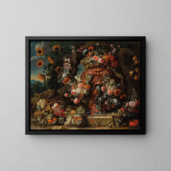 Fontaine aux fleurs - Gaspar Peeter Verbruggen le Jeune — kehystetty taideteos seinällä