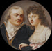Georg J. Skjoldebrandin maalaus 1761-1816, eversti, hänen sisarensa Maria Elisabeth 1763-1842 - Johann Dominik Bossi — esillä sisätilassa