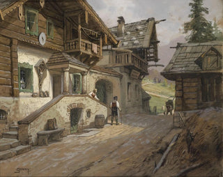 Rue de village dans les Alpes - Georg Janny — näkymä teoksesta