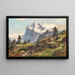 Wetterhorn-maalaus Grindelwaldin lähellä - Georg Macco — kehystetty taideteos seinällä