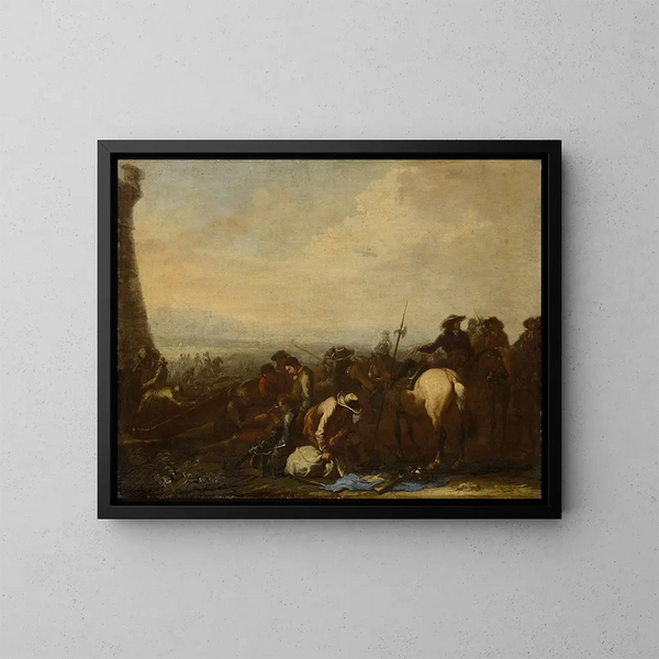 Après la bataille - Georg Philipp Rugendas l'Ancien — kehystetty taideteos seinällä