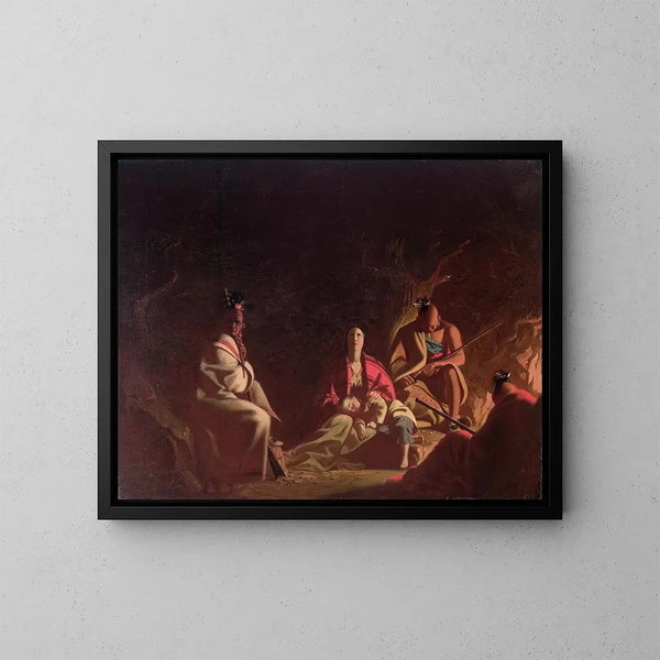 Capturé par des Indiens - George Caleb Bingham — kehystetty taideteos seinällä