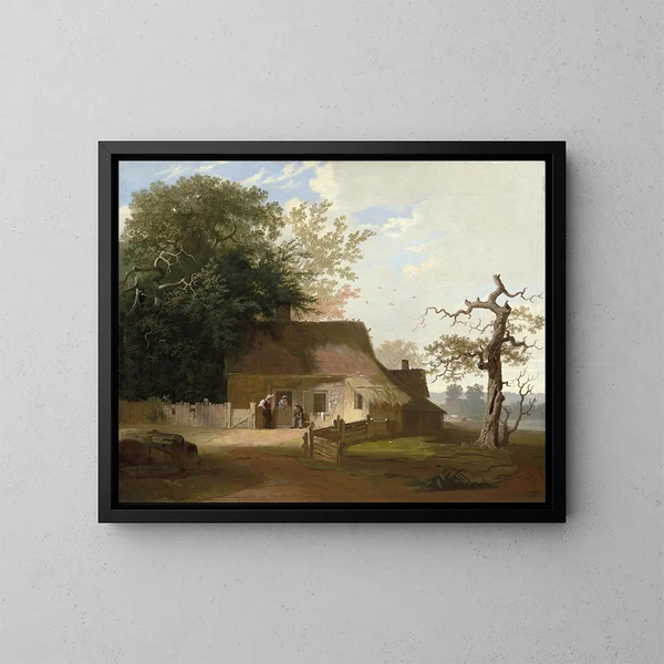 Cottage-tilanteesta - George Caleb Bingham — kehystetty taideteos seinällä