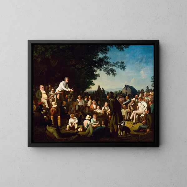 Discours sur une souche - George Caleb Bingham — kehystetty taideteos seinällä
