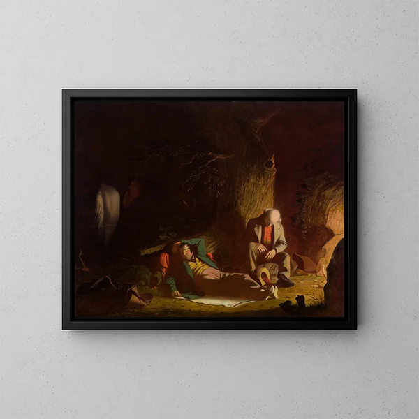 Les voyageurs tardifs - George Caleb Bingham — kehystetty taideteos seinällä