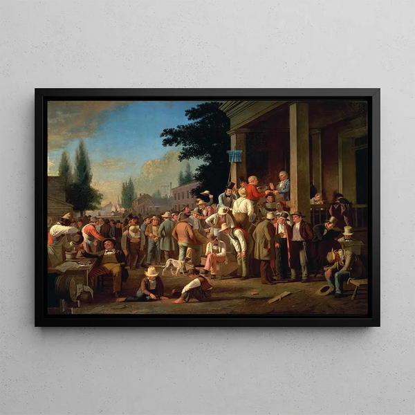 "Länsikunnan valinta" - George Caleb Bingham — kehystetty taideteos seinällä