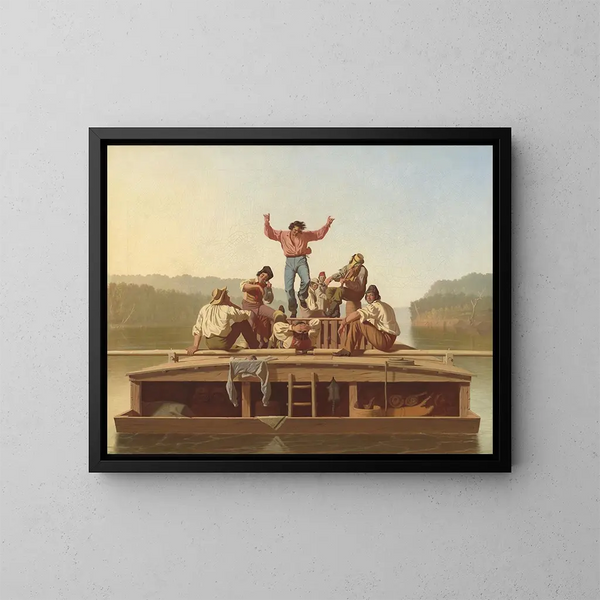 Les joyeux bateliers - George Caleb Bingham — kehystetty taideteos seinällä