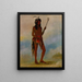 Ah-NJe-Nahge Celui qui se tient des deux côtés, un joueur de balle distingué - George Catlin — kehystetty taideteos seinällä