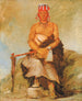 Ah-Sha-La-Cots-Ah Hiuslävistönä Pawnee-puolueen johtaja George Catlin — näkymä teoksesta