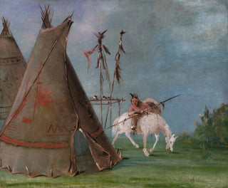 Lodge comanche des peaux de buffle - George Catlin — näkymä teoksesta