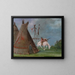 Lodge comanche des peaux de buffle - George Catlin — kehystetty taideteos seinällä