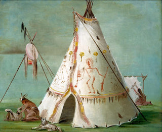 George Catlin - Crow Lodge Of TwentyFive Buffalo Skins.webp
