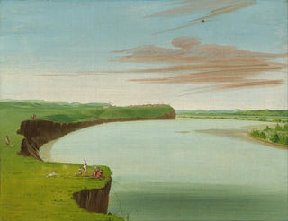 George Catlin - Distant View of the Mandan Village.webp