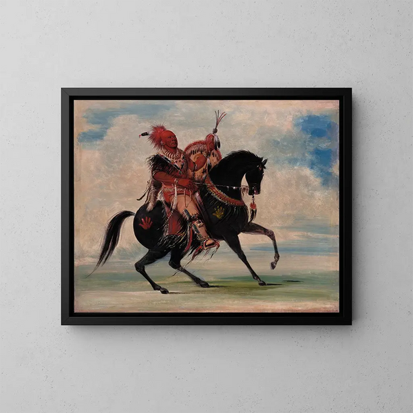 Le chef vigilant des renards de la tribu à cheval - George Catlin — kehystetty taideteos seinällä