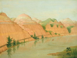 George Catlin - Magnificent Clay Bluffs 1800 Miles Above St Louis.webp
