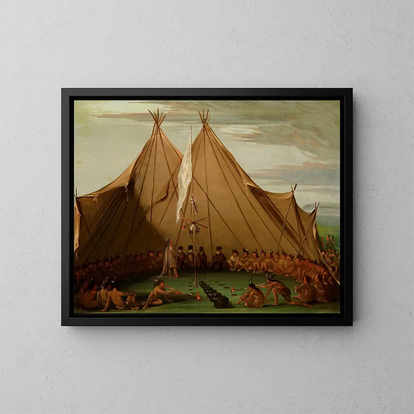 Festin de chien sioux - George Catlin — kehystetty taideteos seinällä