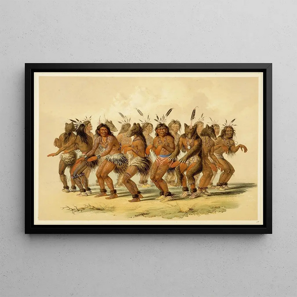 La Danse de l'ours - George Catlin — kehystetty taideteos seinällä