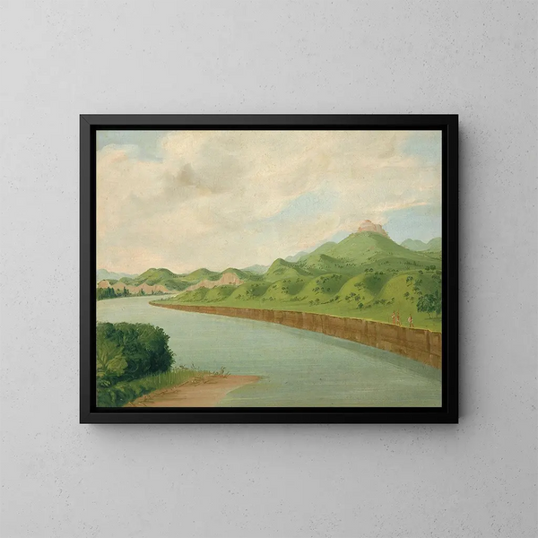 La tour à 1100 miles au-dessus de Saint-Louis - George Catlin — kehystetty taideteos seinällä