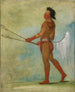 TulLockChshKo boit le jus de la pierre en tenue de joueur de balle - George Catlin — näkymä teoksesta