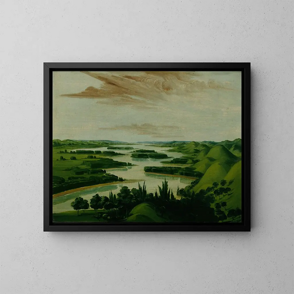Vue depuis la tombe de Floyd, 1300 miles au-dessus de Saint-Louis - George Catlin — kehystetty taideteos seinällä