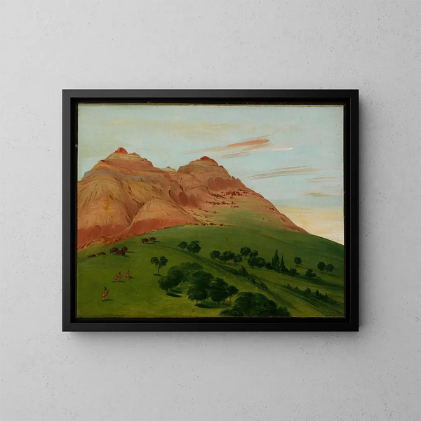 Näkymä suuresta mutkasta, 1900 mailia Saint-Louisista - George Catlin — kehystetty taideteos seinällä
