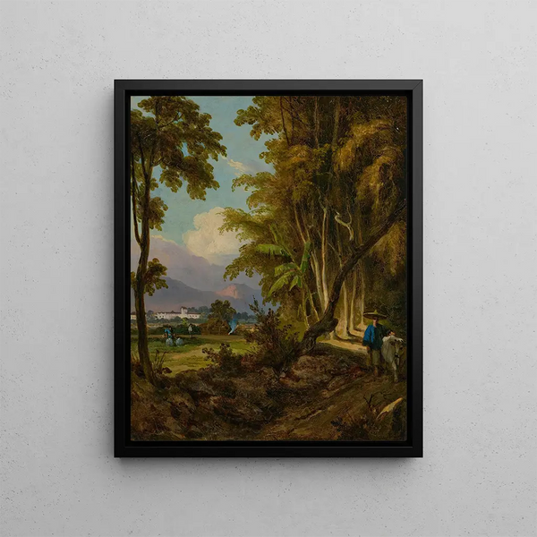 George Chinnery - A landscape in Macau with a herdsman walking along a track.webp