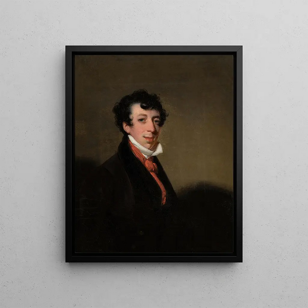George Chinnery - Portrait of a gentleman wearing a brown coat and red cravat.webp