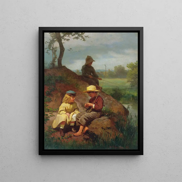 George Cochran Lambdin - The Biddle Children Fishing On The Schuylkill.webp