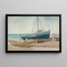 Bateaux sur la plage - George Copeland Ault — kehystetty taideteos seinällä