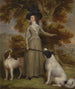 La comtesse d'Effingham avec un fusil et des chiens de chasse - George Haugh — näkymä teoksesta