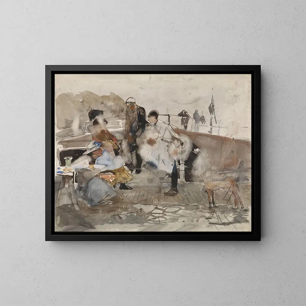Yhtiö laivalla - George Hendrik Breitner — kehystetty taideteos seinällä