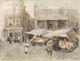 George Hendrik Breitner - Markt met bloemenstalletjes.webp