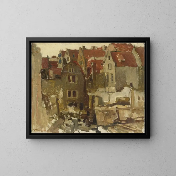 La démolition du Grand Bazar de la Bourse sur le Nieuwendijk à Amsterdam - George Hendrik Breitner — kehystetty taideteos seinällä